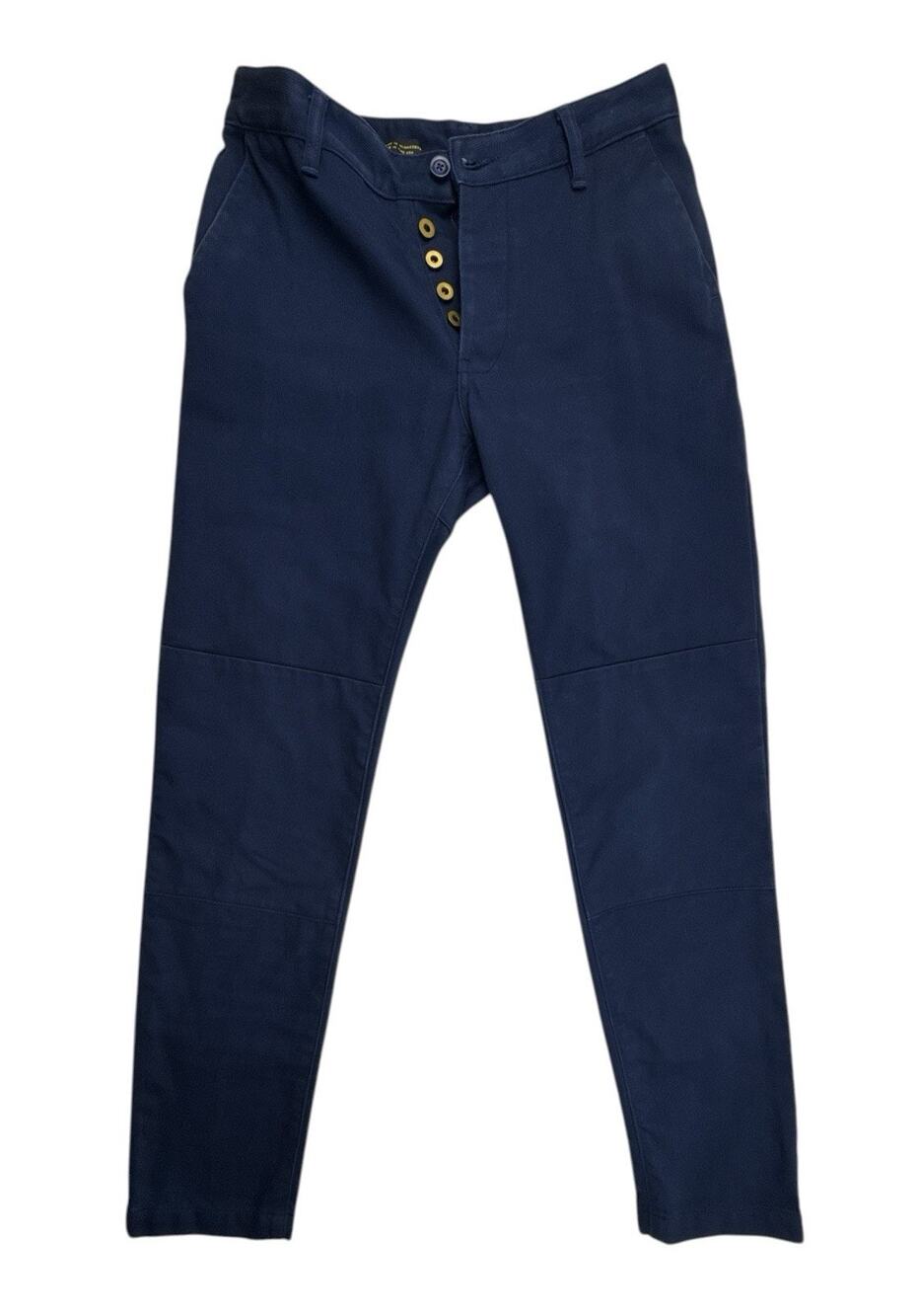 Askov Finlayson Vermilion Button Fly Pant Men 29X30 Blue Japanese Canvas USA